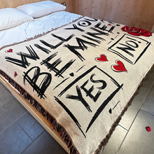 Load image into Gallery viewer, Will You Be Mine? Woven Blanket  A Romantic Proposal & Couple Gift - JubeoWax