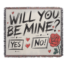 Load image into Gallery viewer, Will You Be Mine? Woven Blanket  A Romantic Proposal & Couple Gift - JubeoWax
