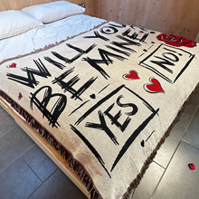 Load image into Gallery viewer, Will You Be Mine? Woven Blanket  A Romantic Proposal &amp; Couple Gift
